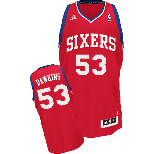Mens Adidas Philadelphia 76ers 53 Darryl Dawkins Swingman Red Road NBA Jersey